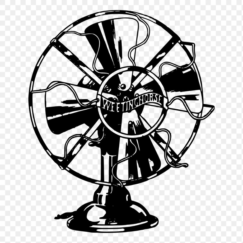 Floor fan in room