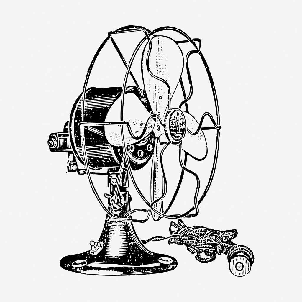 Tower fan cooling living room