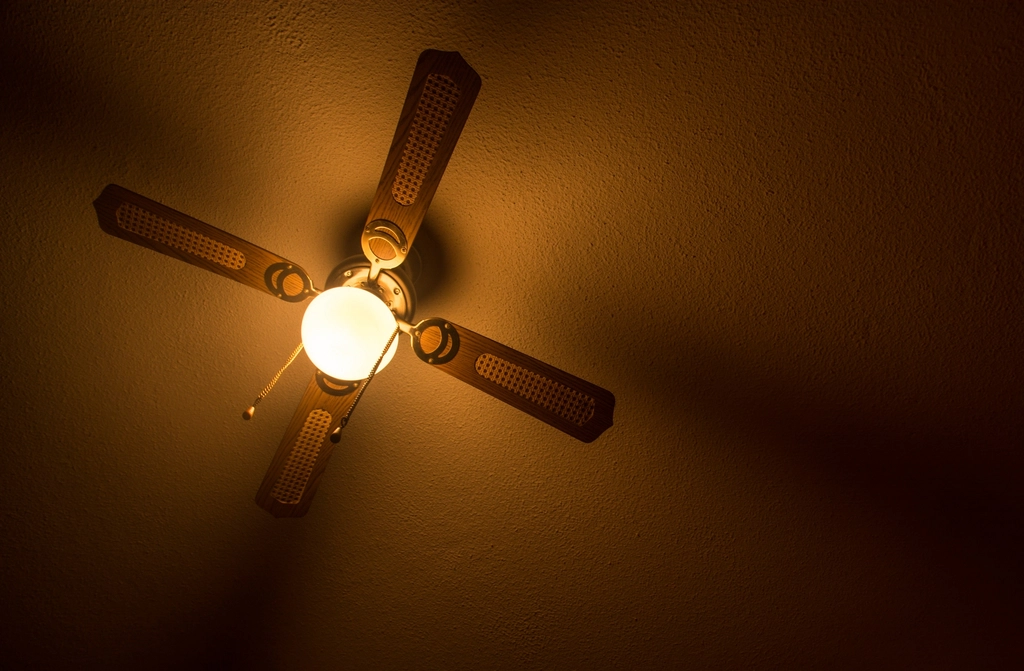 Bladeless tower fan in living room