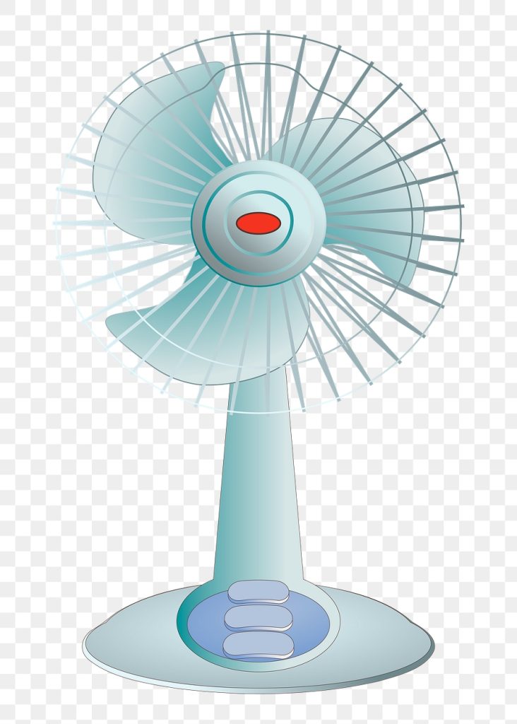 Electric fan in home